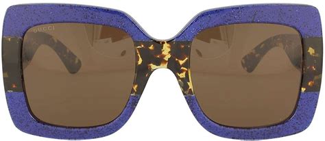 Gucci 0083s 003 Blue Havana Brown Gg0083s Sunglasses